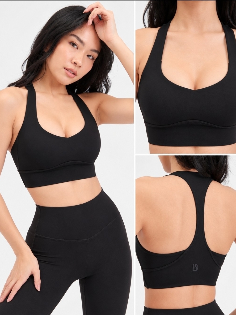 BuffBunny Black Racerback Sports Bra